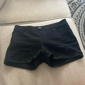 black RSQ mid rise jean shorts